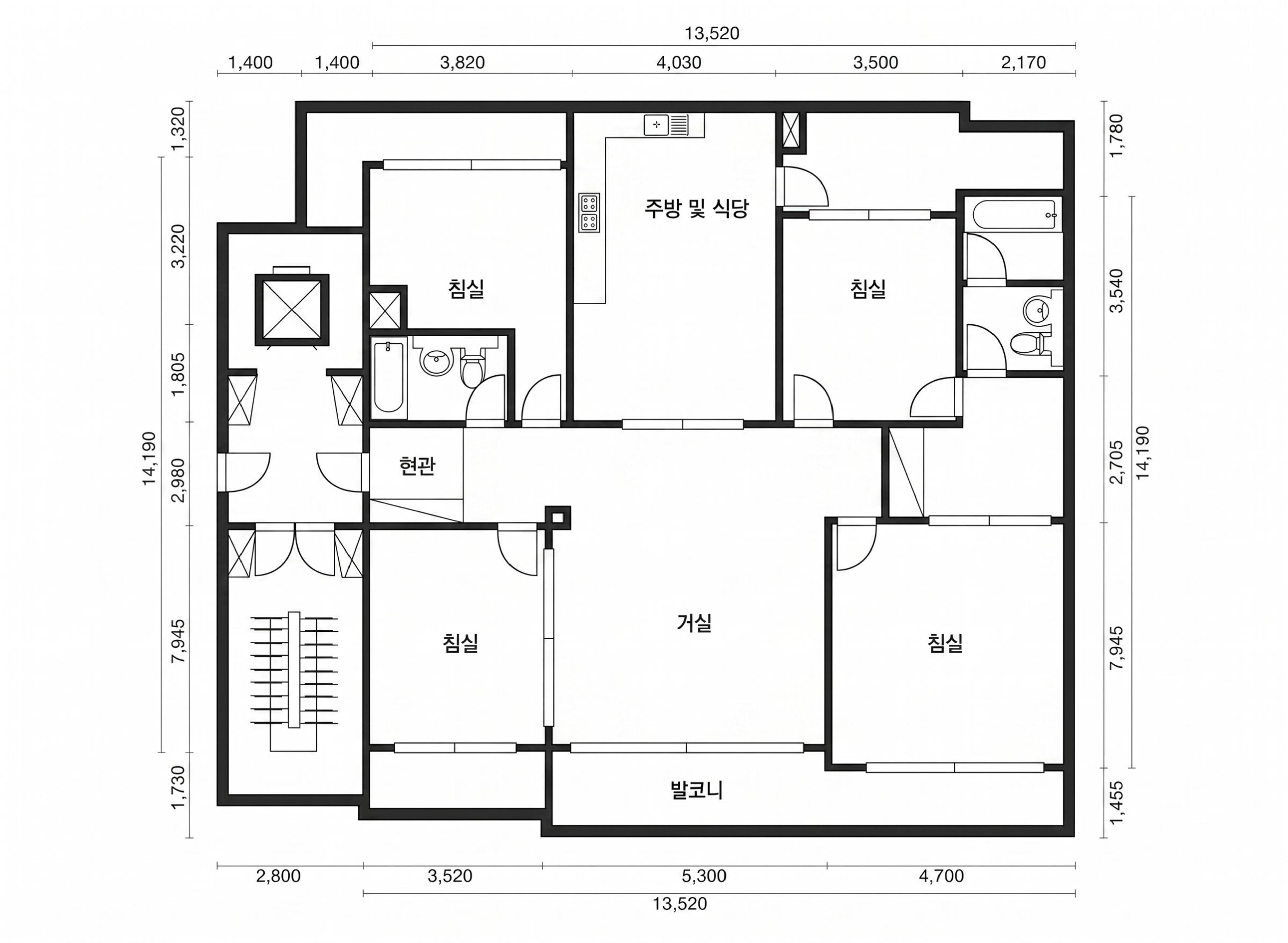 사당롯데캐슬샤인 인테리어 평면 구조