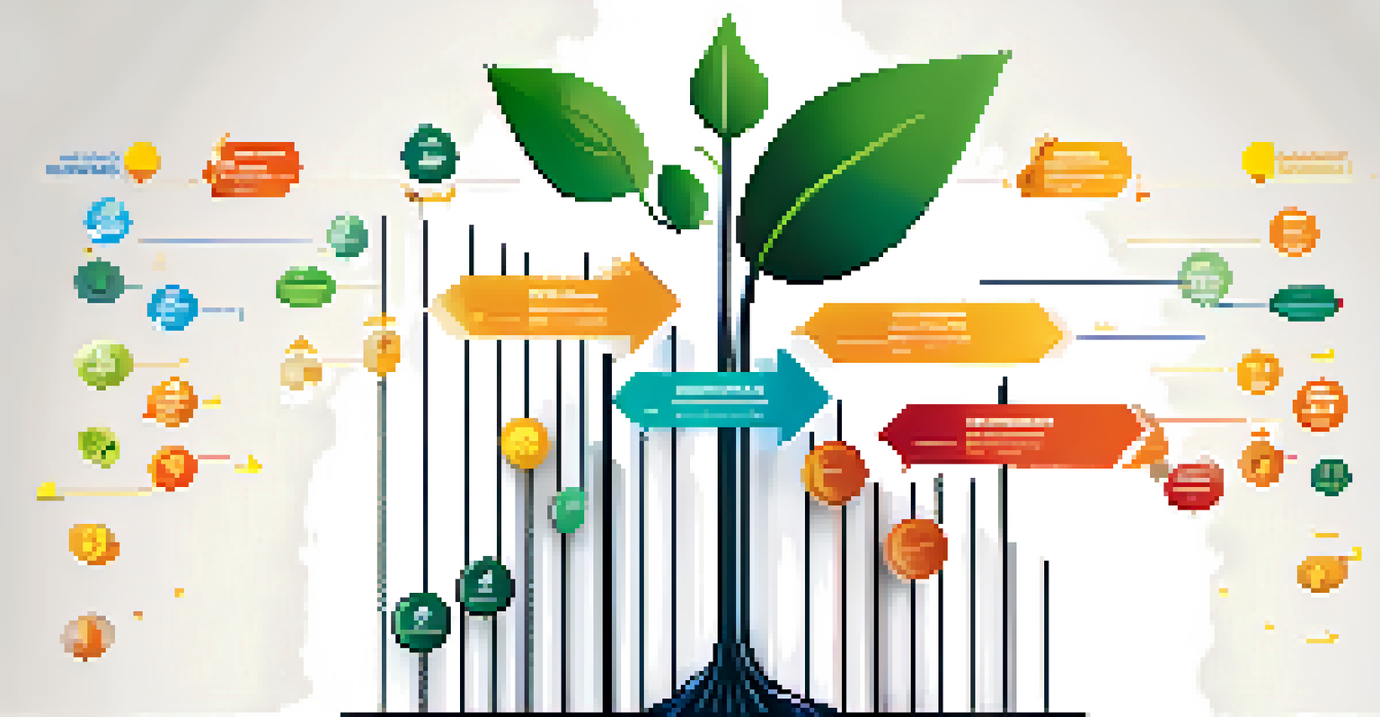 An infographic showing dividend reinvestment with growth charts and coins.