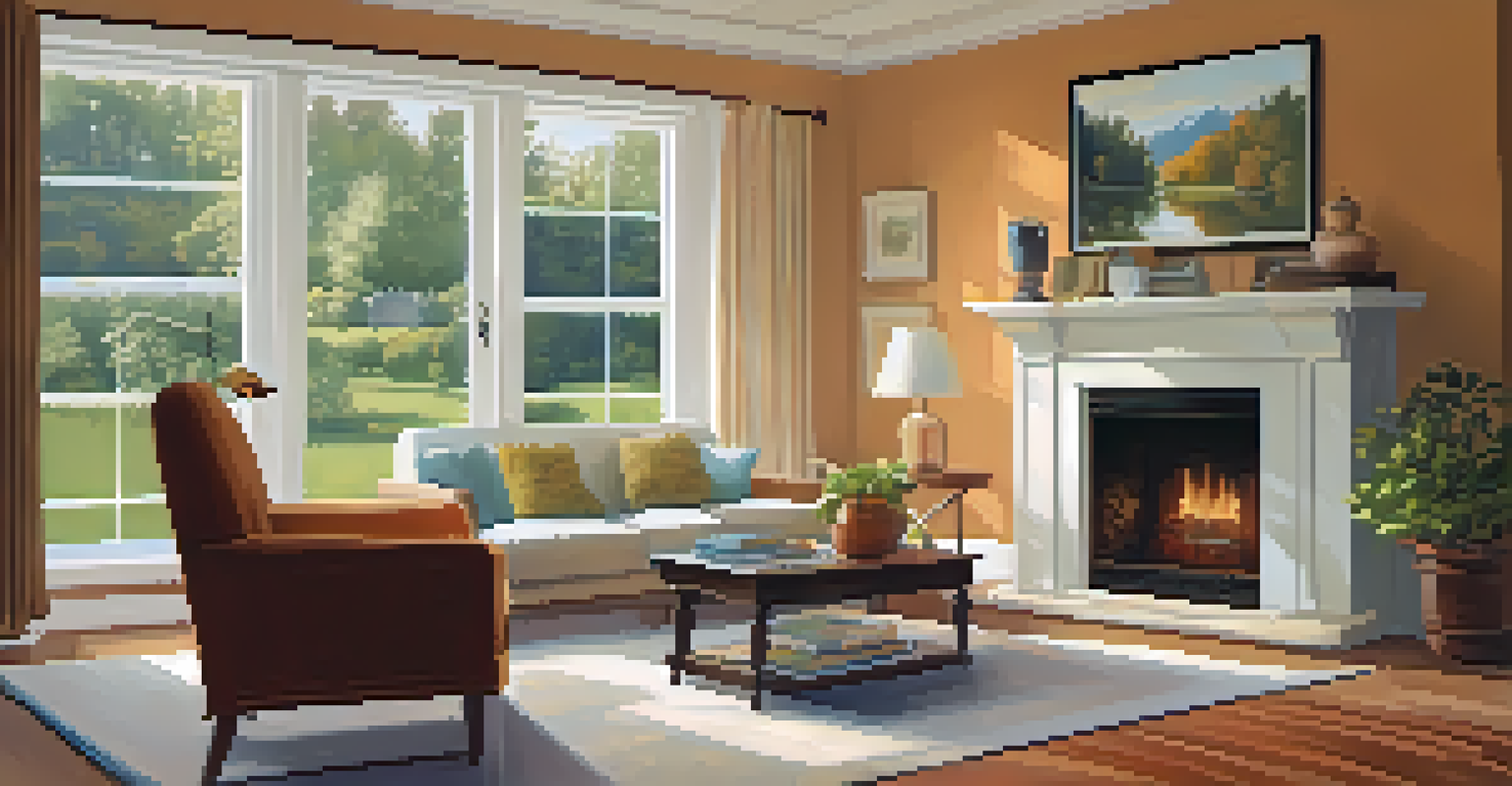 A cozy living room with financial books about annuities on a coffee table.