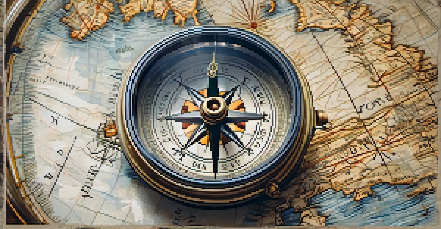 A vintage compass on an old map, symbolizing exploration and adventure.