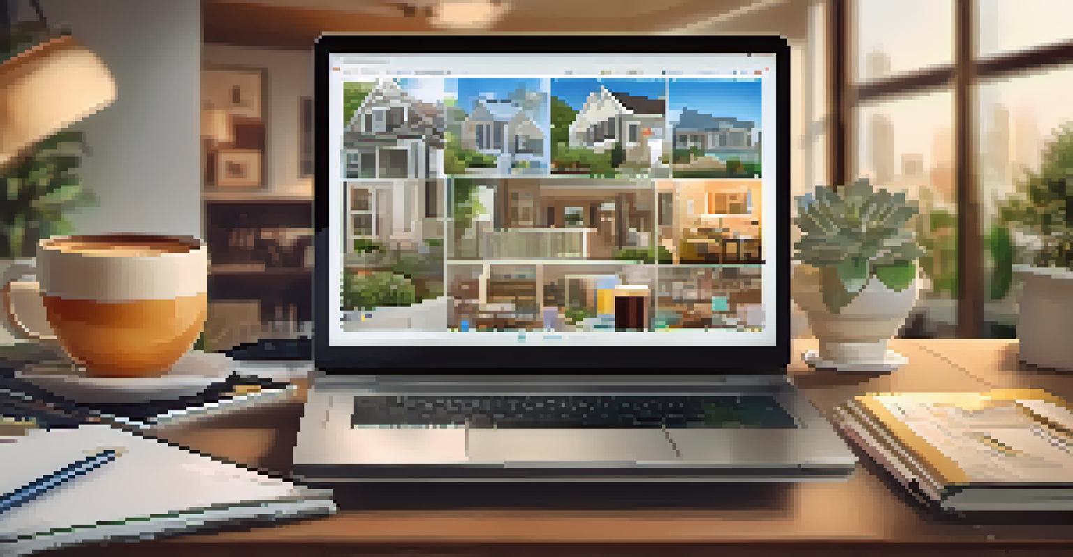 A laptop displaying a digital crowdfunding platform for real estate investments, set in a warm home environment.