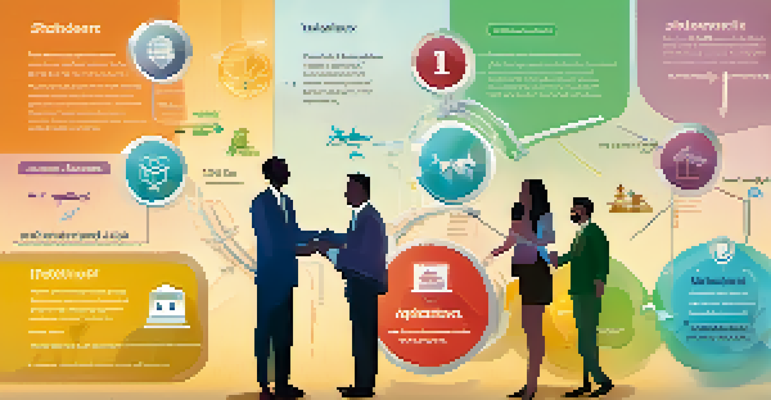 An infographic showing the relationships between different stakeholders in an investment project with colorful icons.