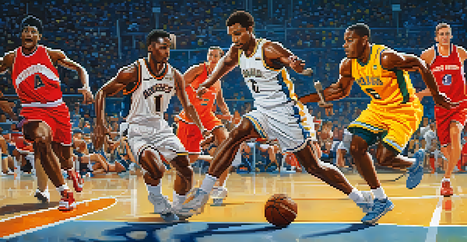 A diverse sports team in action, showcasing different sports like basketball and soccer, representing the concept of investment diversification.