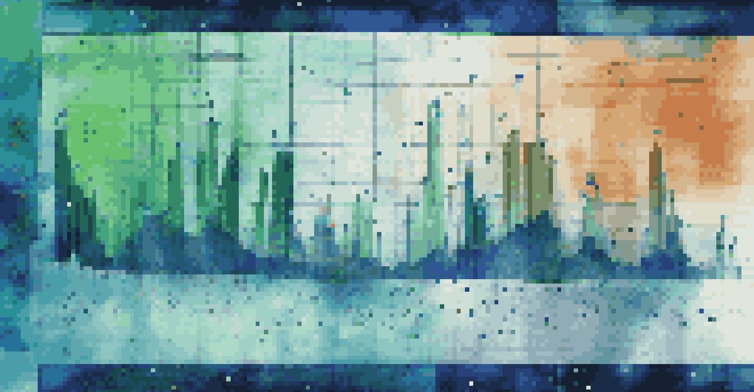 An abstract visualization of data analytics with colorful graphs and digital elements.