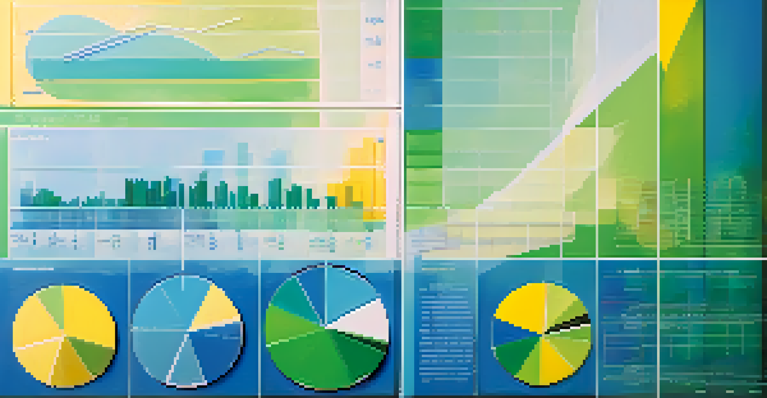 An abstract collage of charts and graphs representing economic indicators.