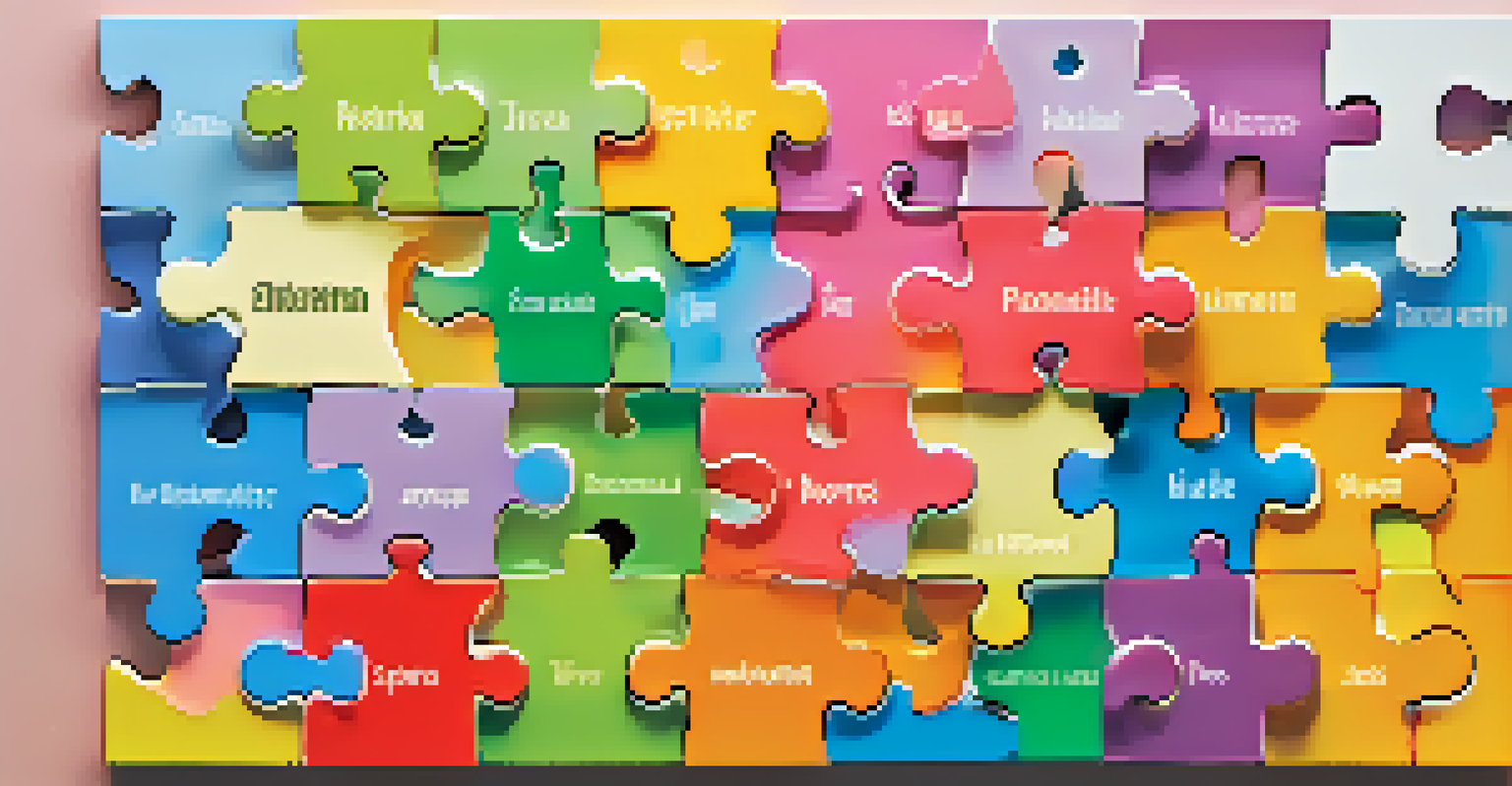 Colorful puzzle pieces representing different types of annuities on a pastel gradient background.