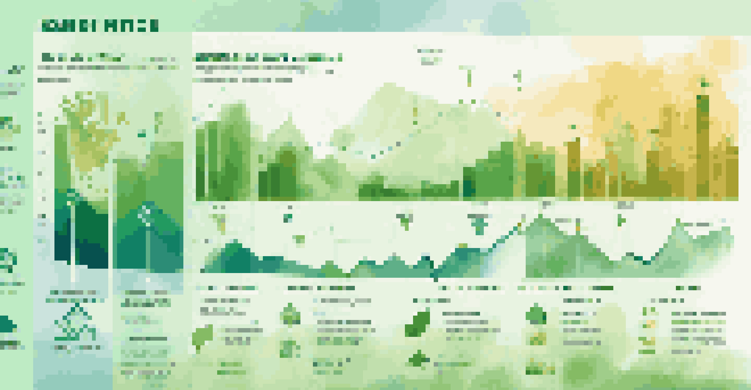 An infographic illustrating the growth of ESG investing, featuring a graph and icons for environmental, social, and governance factors.
