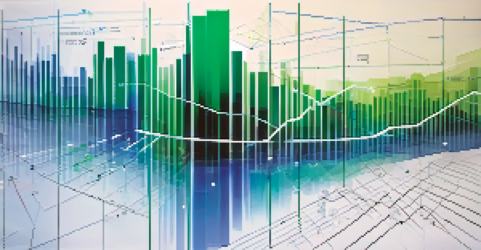 Abstract digital space with colorful graphs and charts representing investment performance metrics.