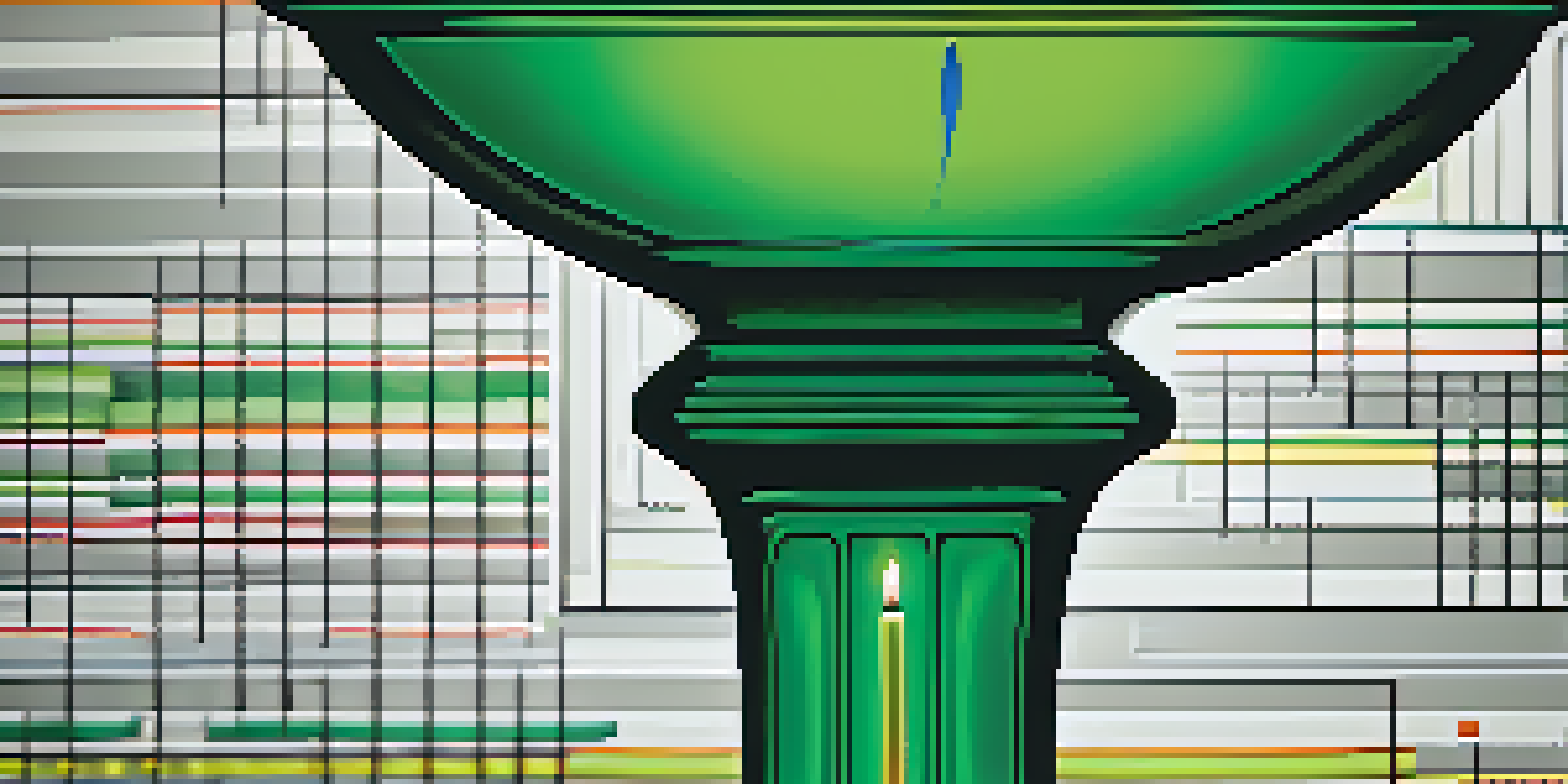 A detailed close-up of a candlestick chart showing various patterns against a dark background, with glowing highlights.
