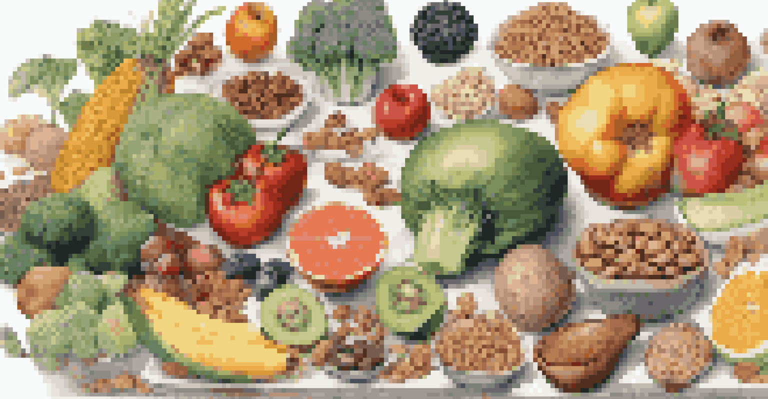 A close-up view of a plate filled with healthy foods, each labeled to represent different types of sustainable investments.