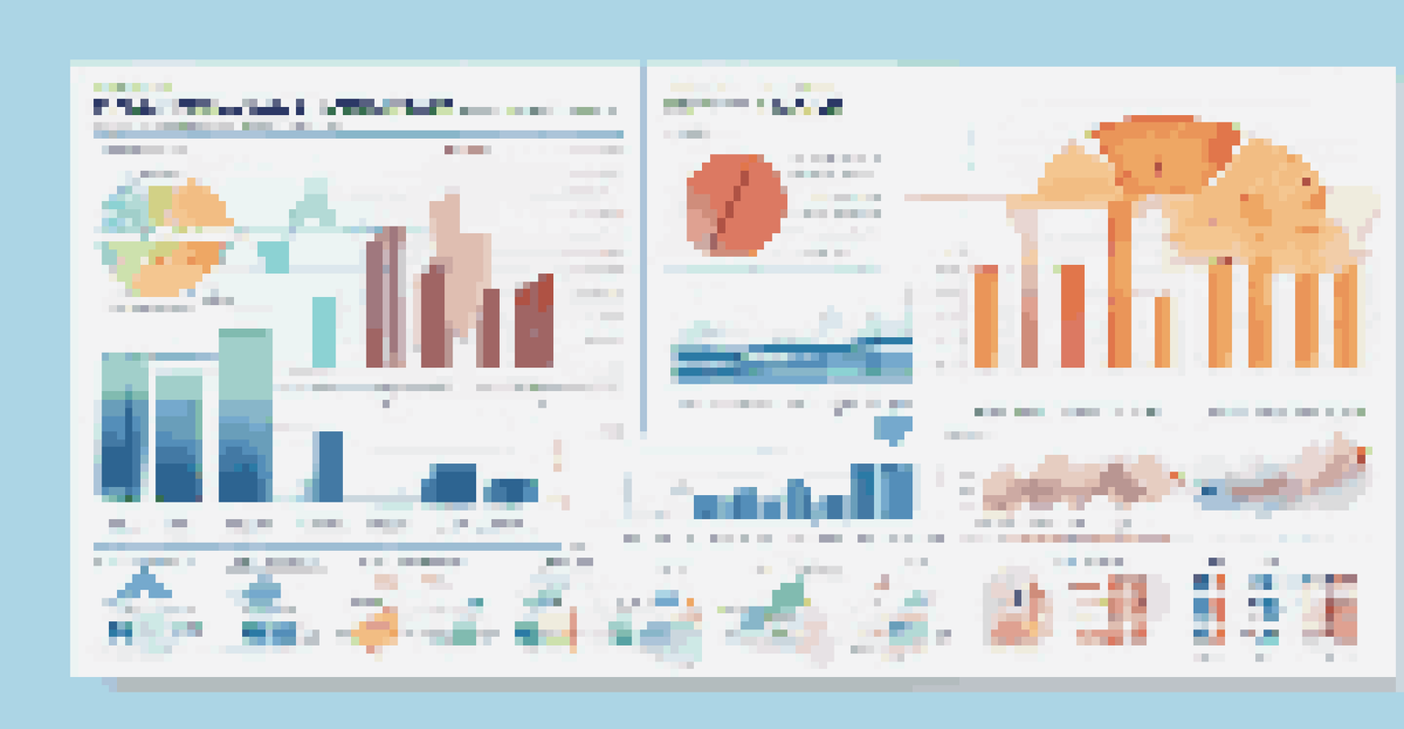 An infographic showing the income statement, balance sheet, and cash flow statement with icons and graphs on a light blue background.