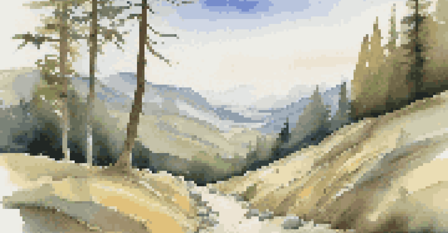 A person walking on a trail in the mountains, representing careful risk assessment in investments.