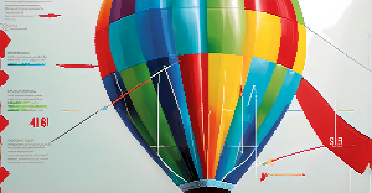 An infographic illustration depicting inflation with a deflating balloon and a rising price graph.