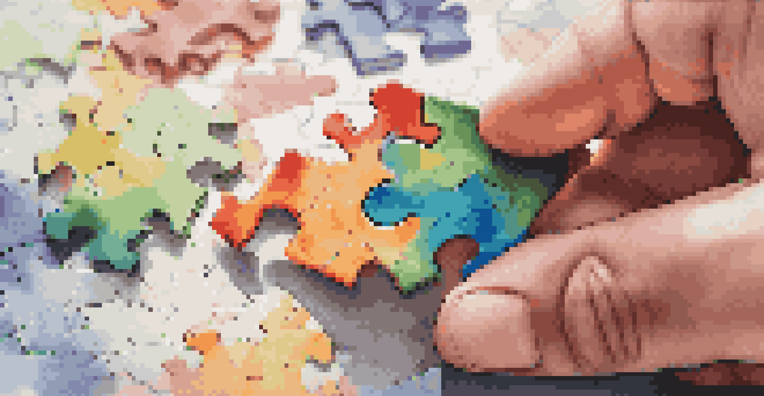 A hand holding a colorful puzzle piece representing diversified investments, with a blurred financial chart in the background.