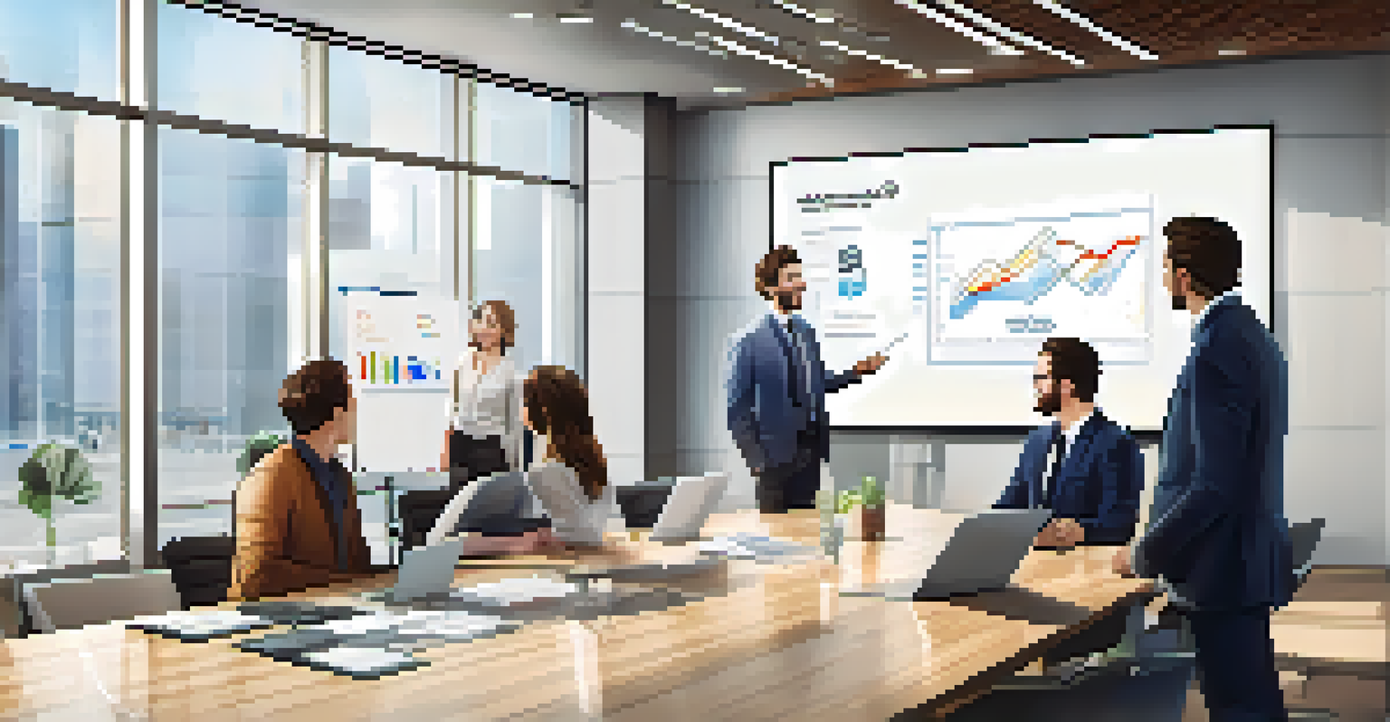 A young entrepreneur presenting their startup idea to a group of investors in a bright conference room, creating an atmosphere of collaboration.