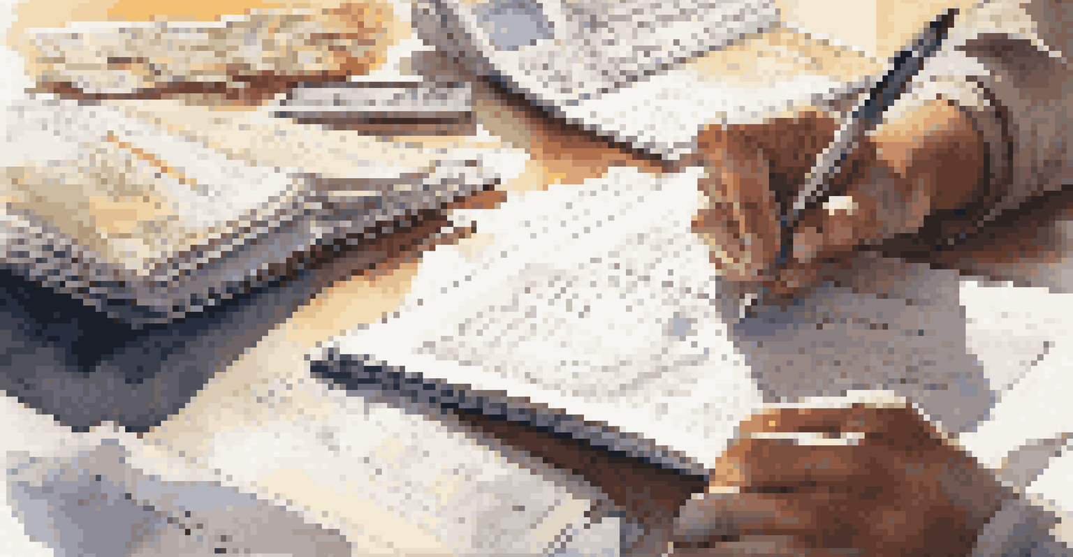 A person writes in a financial journal, with documents and a laptop nearby, illuminated by soft morning light.