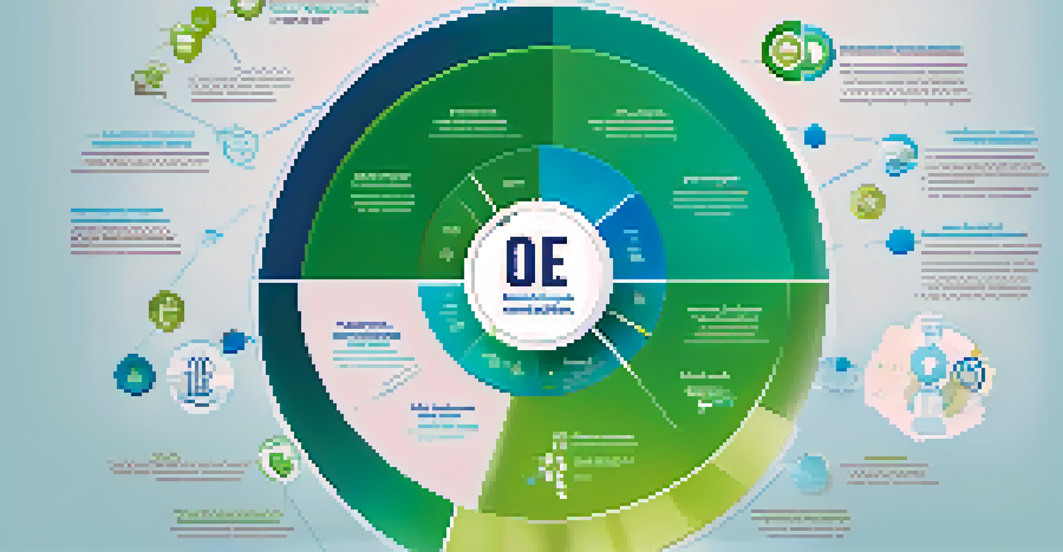 An infographic showing Indexed Universal Life Insurance with charts and icons, set against a blue and green gradient background.
