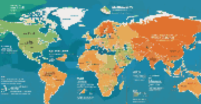 An infographic showing different types of economic sanctions with a world map and colorful text boxes.