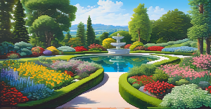 A vibrant garden showcasing various plants, each representing different types of investments like stocks, bonds, and real estate, under a clear sky.