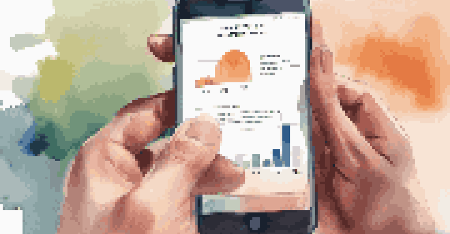 Hands holding a smartphone displaying a crowdfunding app with a project and funding progress bar, with a blurred background.