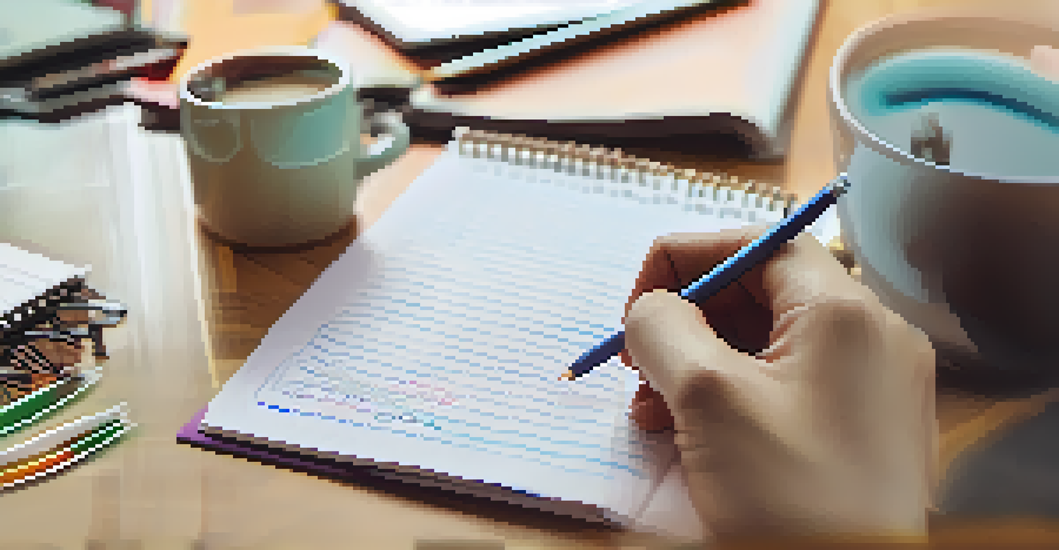 A close-up of a financial coach writing goals on a notepad with a client in the background, creating an engaging and optimistic atmosphere.