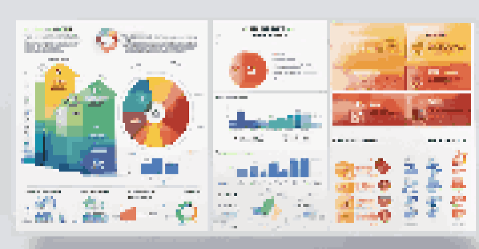 An infographic poster showcasing financial ratios and benchmarks with colorful graphs and modern design.