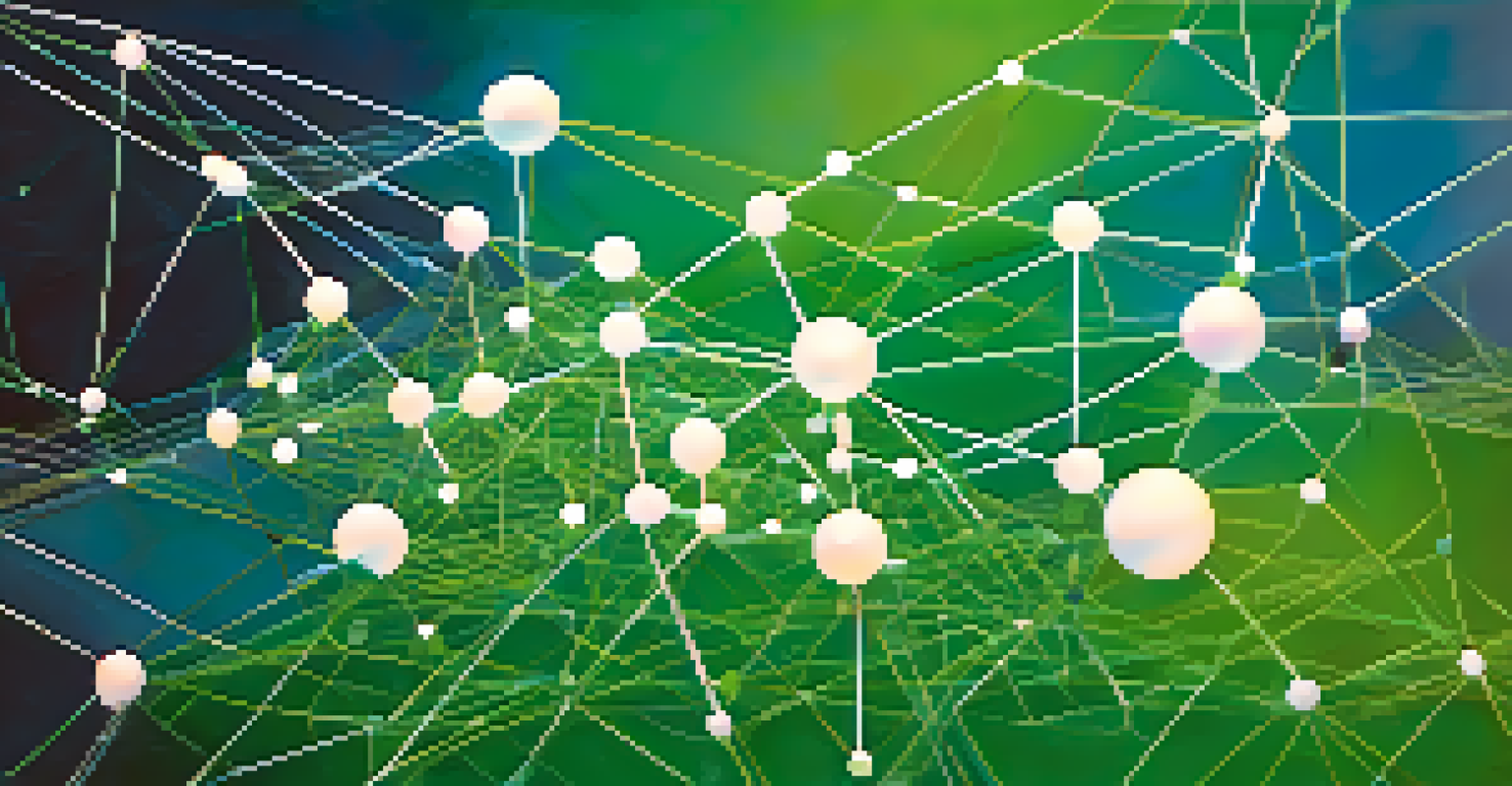 An abstract network of interconnected lines and nodes, representing asset correlation with various colors symbolizing different asset classes.