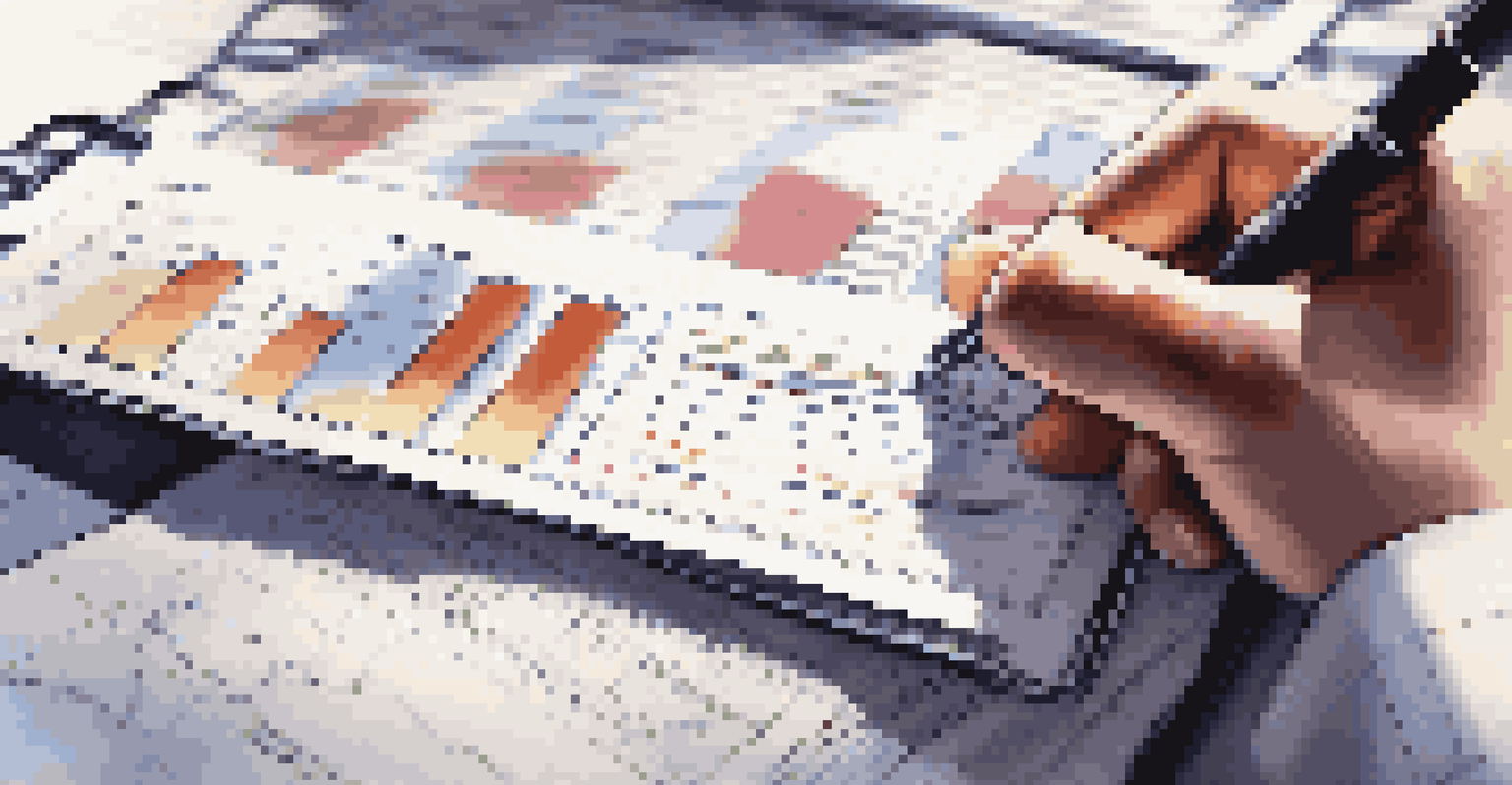 A financial planner taking notes on a notepad with graphs and charts, with a blurred computer screen in the background.