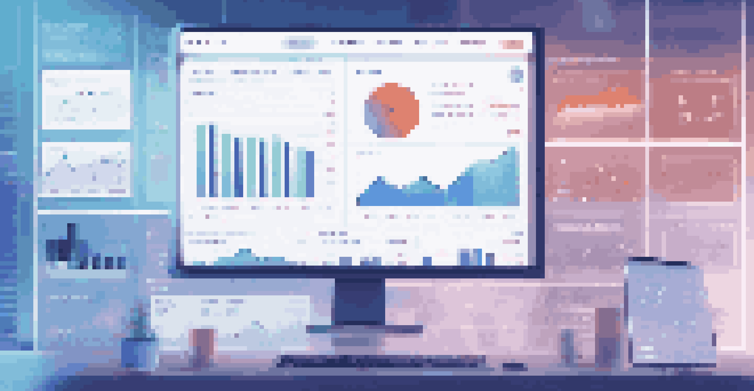 A digital platform showing investment opportunities with graphs and charts on a modern workspace screen.