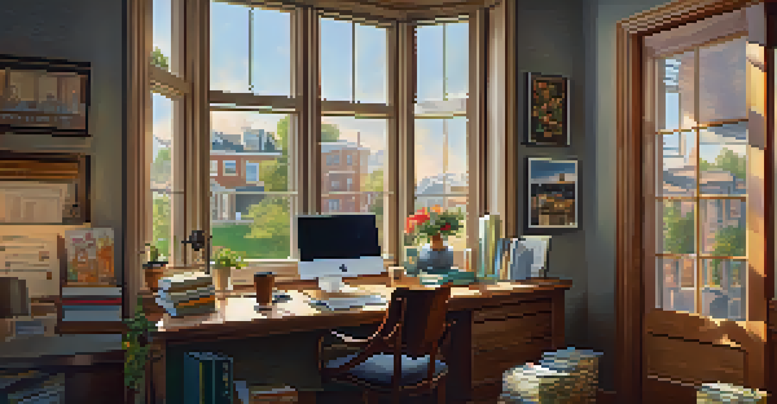 A family member in a home office reviewing investment options on a laptop with financial books and a notepad.