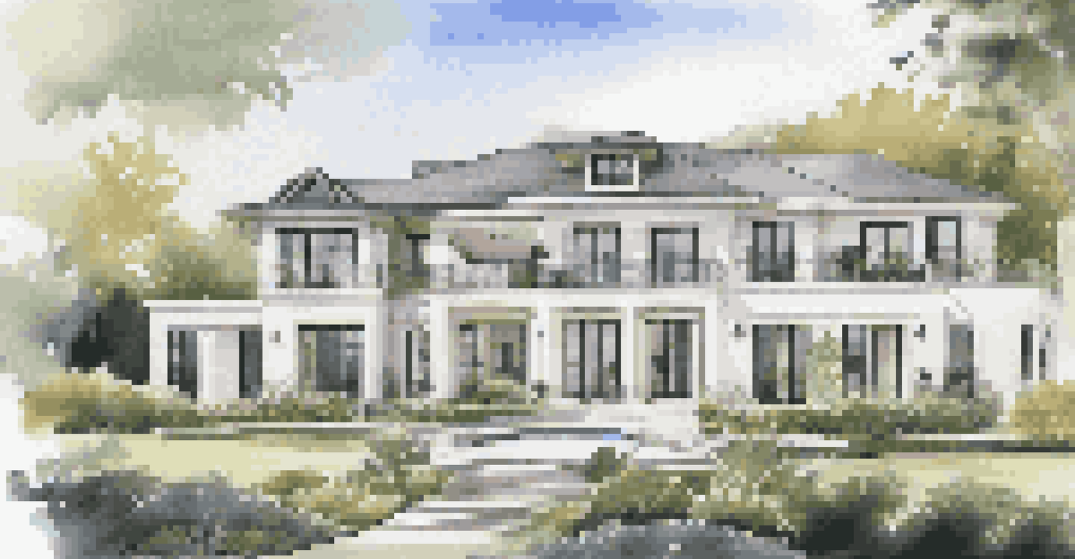 An eye-catching social media post displaying a luxurious property for sale with modern architecture and beautiful landscaping.