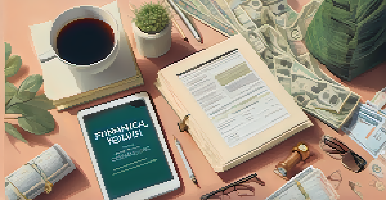 A flat lay of books, a tablet, and stock certificates representing passive income resources.