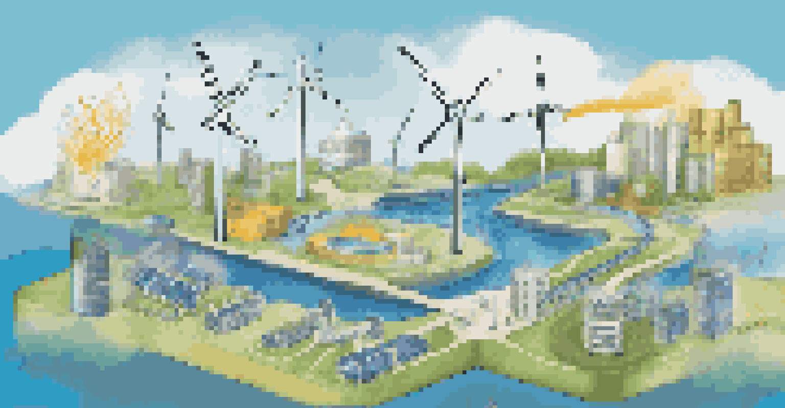 An infographic showing investment flow from central banks to renewable energy projects.