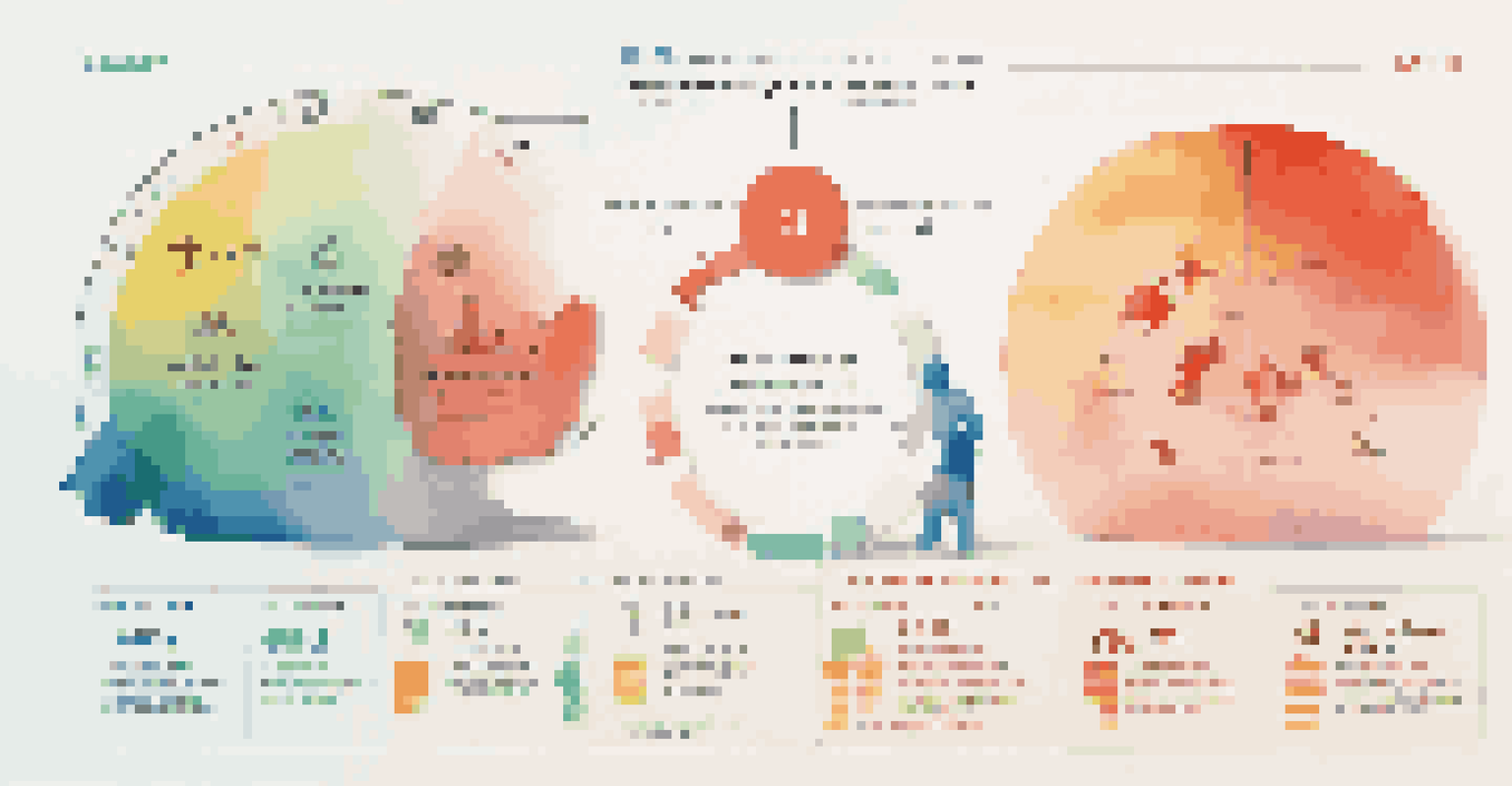 An infographic showcasing key financial ratios with icons and contrasting colors on a gradient background.