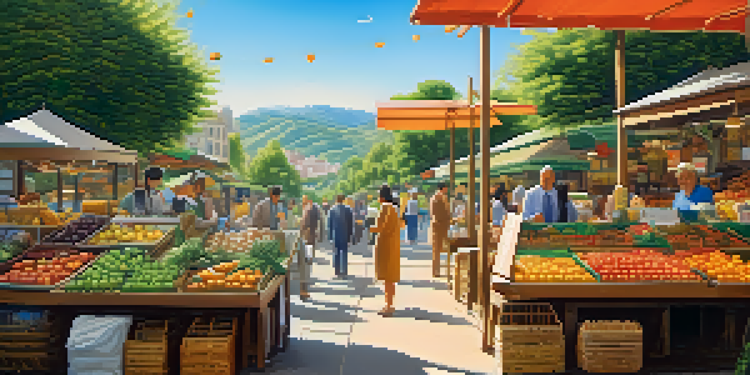 A peaceful landscape illustrating different investment assets, with bright sunlight and a blue sky.