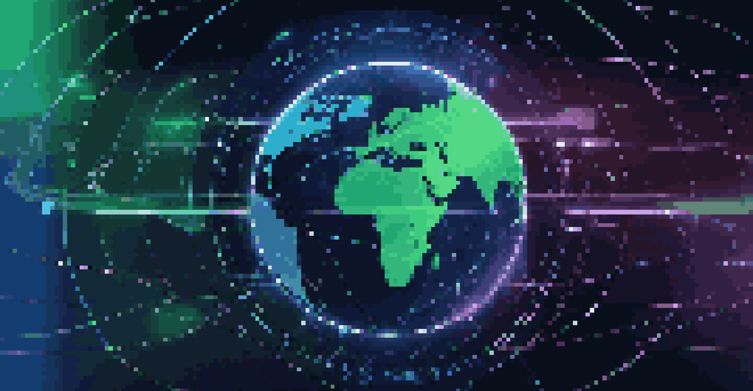 A digital globe with glowing lines representing global compliance and regulatory connections.