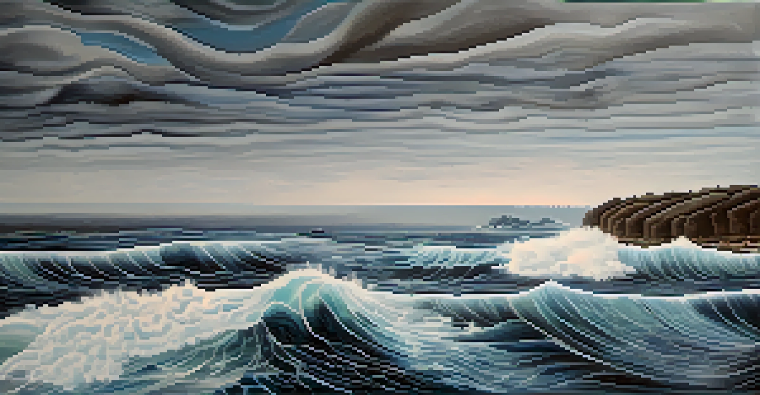 An abstract image of a calm sea beside a turbulent ocean, representing investment diversification.