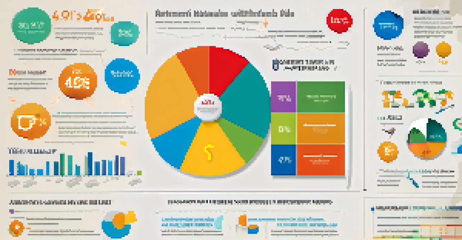 An informative infographic explaining the 4% rule for retirement withdrawals with charts and icons.