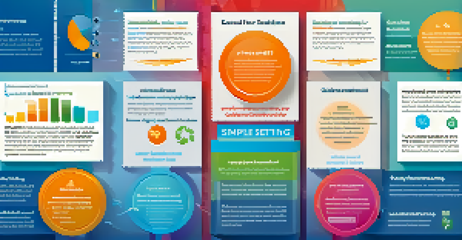 An infographic depicting the SMART criteria for financial goals with colorful icons on a blue gradient background.
