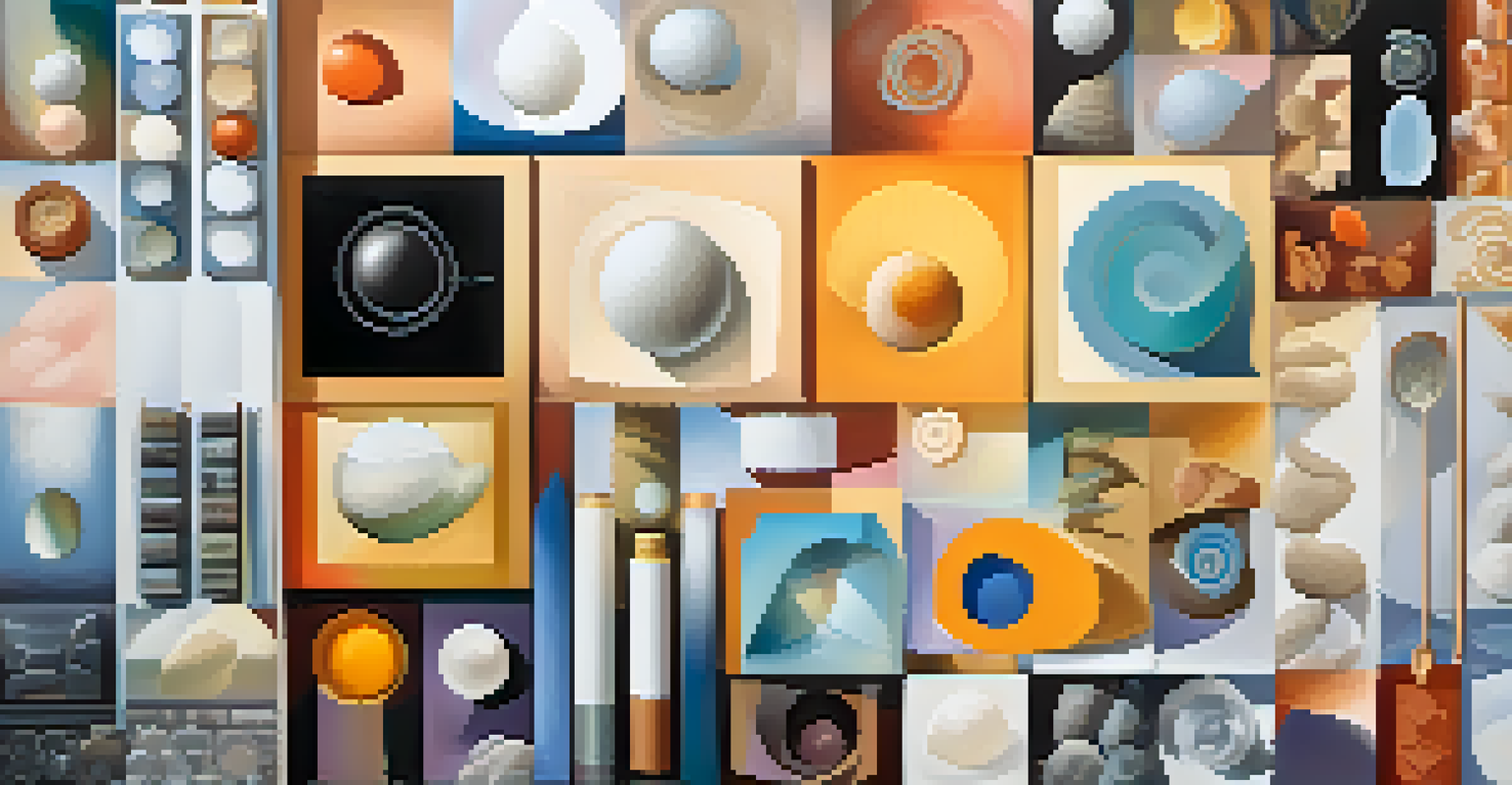 An abstract representation of a diversified investment portfolio with symbols for stocks, bonds, real estate, and commodities on a calm gradient background.