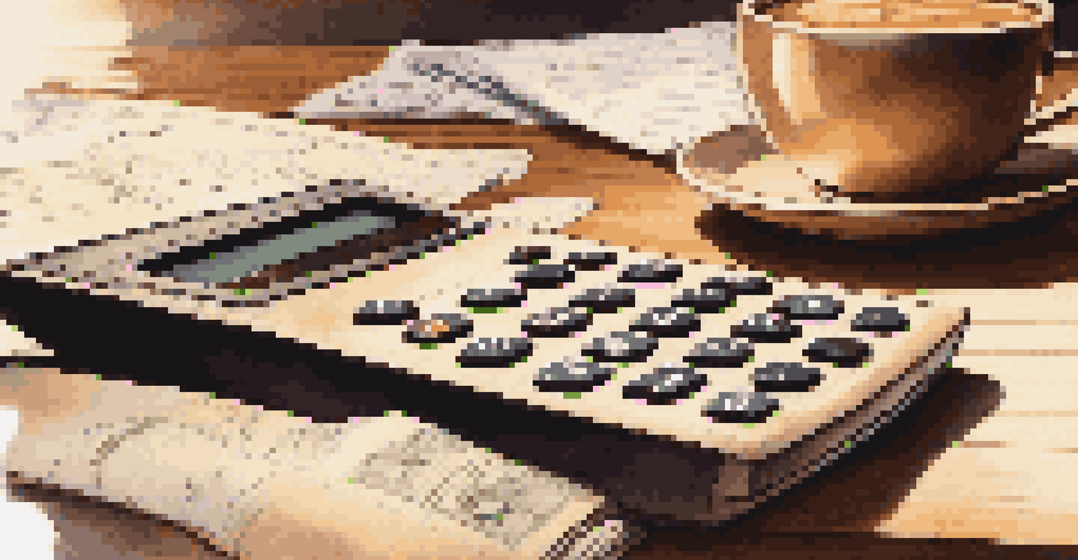 A close-up of a calculator and financial documents on a wooden desk with a warm light, illustrating a cozy workspace.