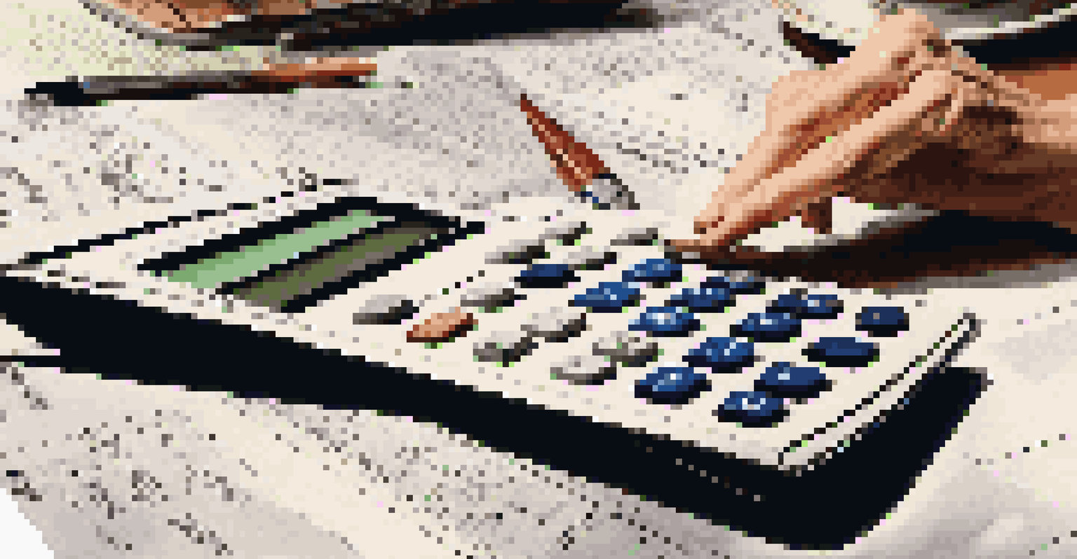 A hand using a calculator on a desk with financial documents and charts, emphasizing the margin calculations.