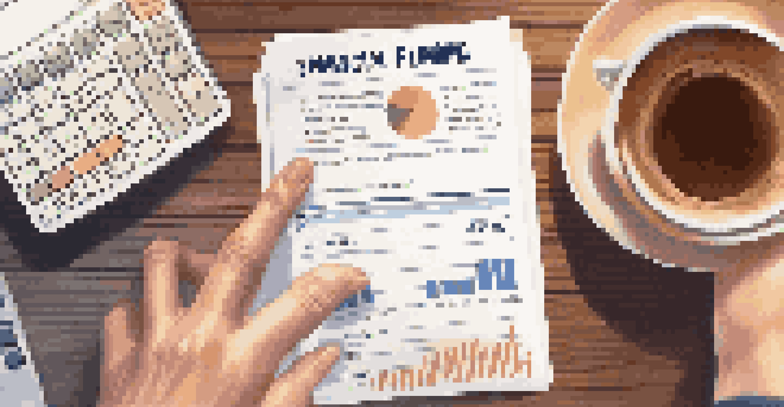 A hand holding a financial planning document with a calculator and coffee on a wooden table, illustrating the importance of retirement savings.