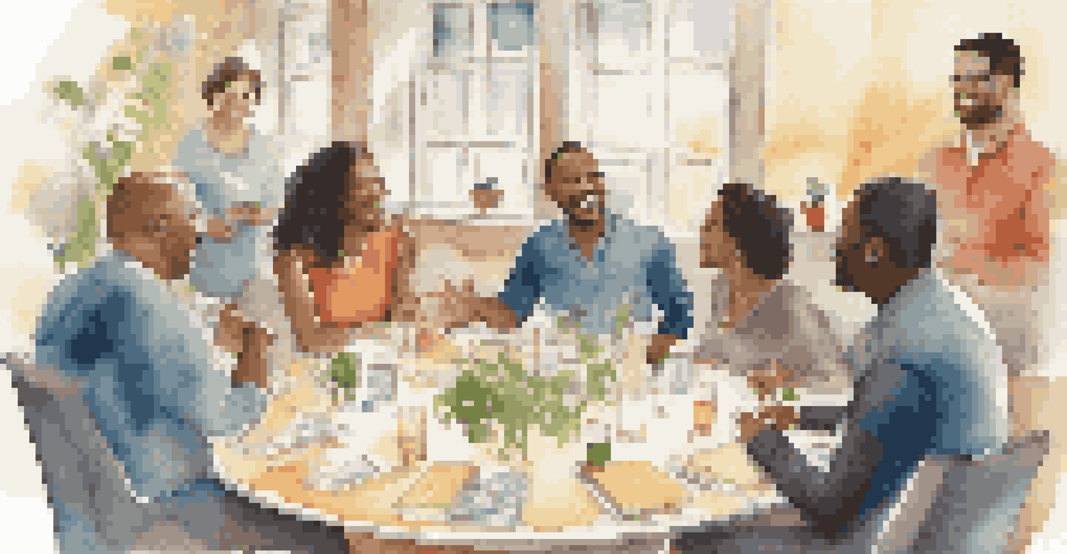 A diverse group of people networking and sharing ideas at a well-decorated event.