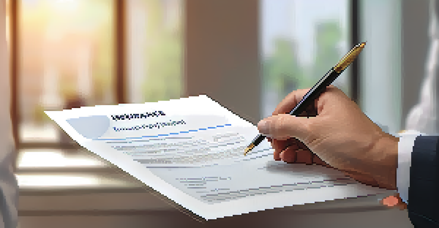 A close-up of a hand holding an insurance policy document in a professional advisor's office, highlighting the importance of consultation.