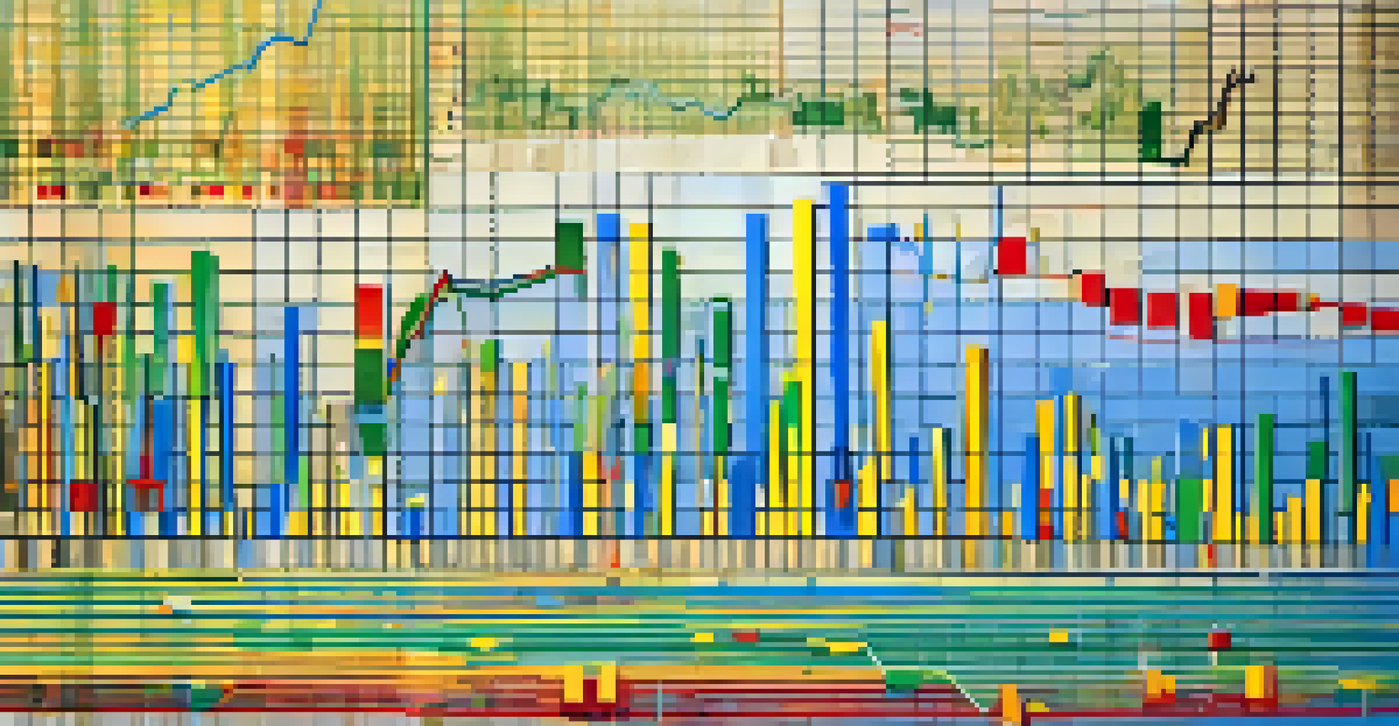 An abstract graph showing fluctuating prices in the futures market with commodity icons.
