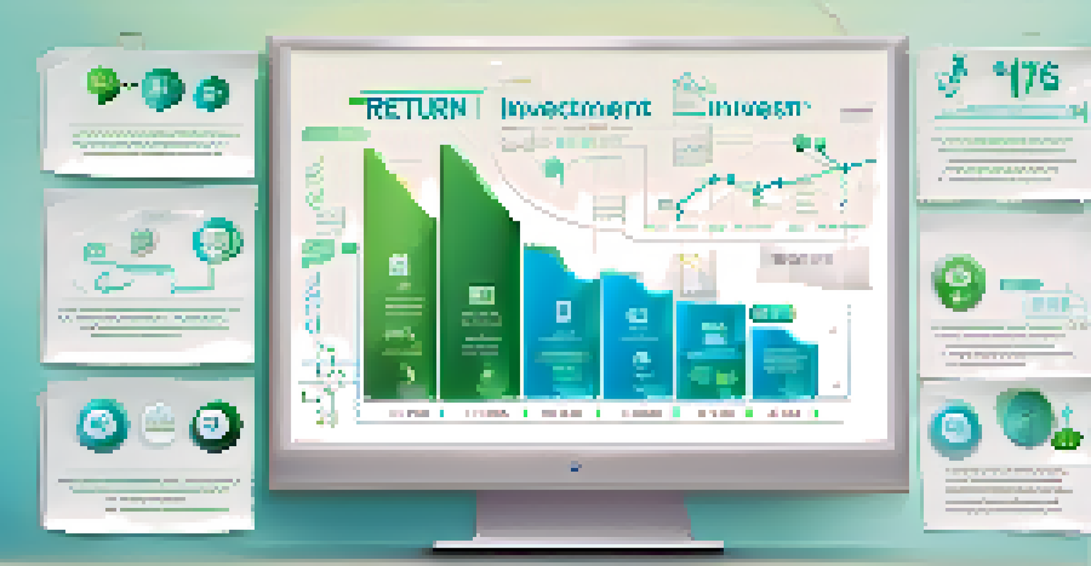 An infographic illustrating the concept of Return on Investment with icons and statistics.