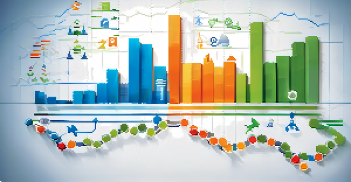 A colorful graph showcasing different private equity exit strategies like IPOs and mergers, with icons for each strategy.