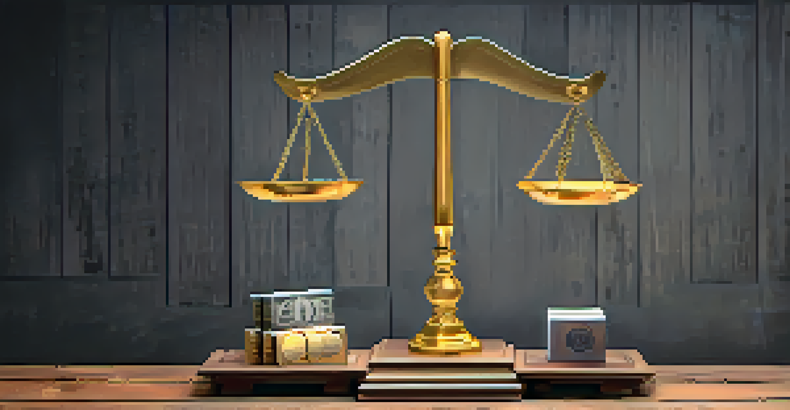 A balanced scale showing diverse investments on one side and a gold bar on the other side.