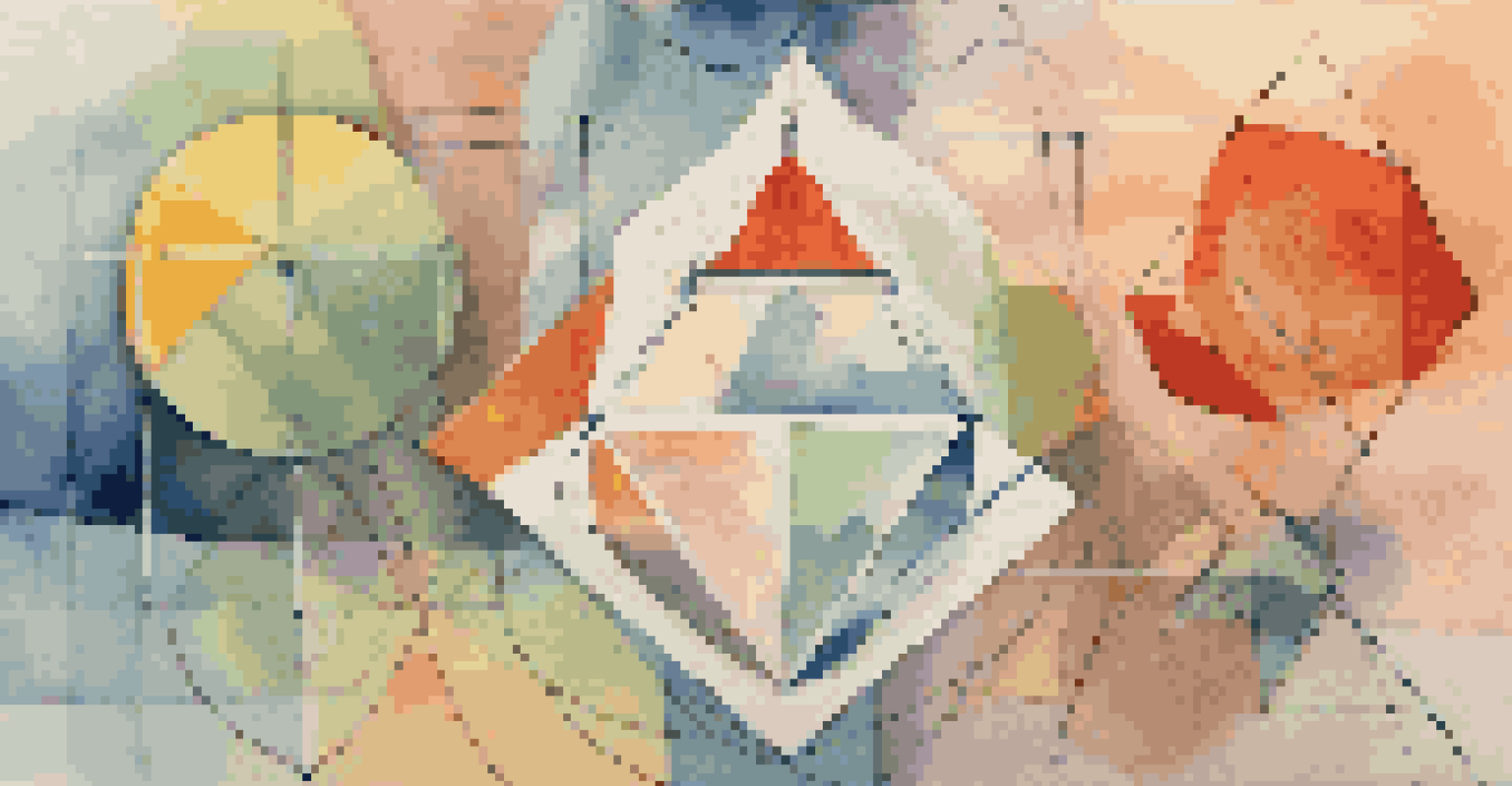 An abstract design showing the connection between risk tolerance and ethical investing with colorful shapes.
